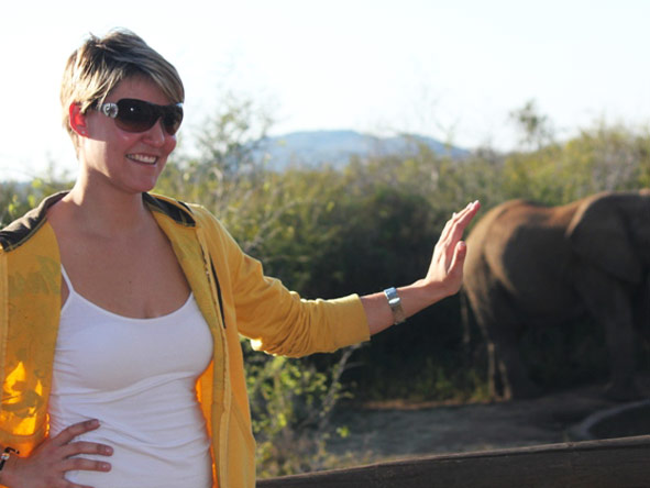Ashley Groenevelt - having fun on safari